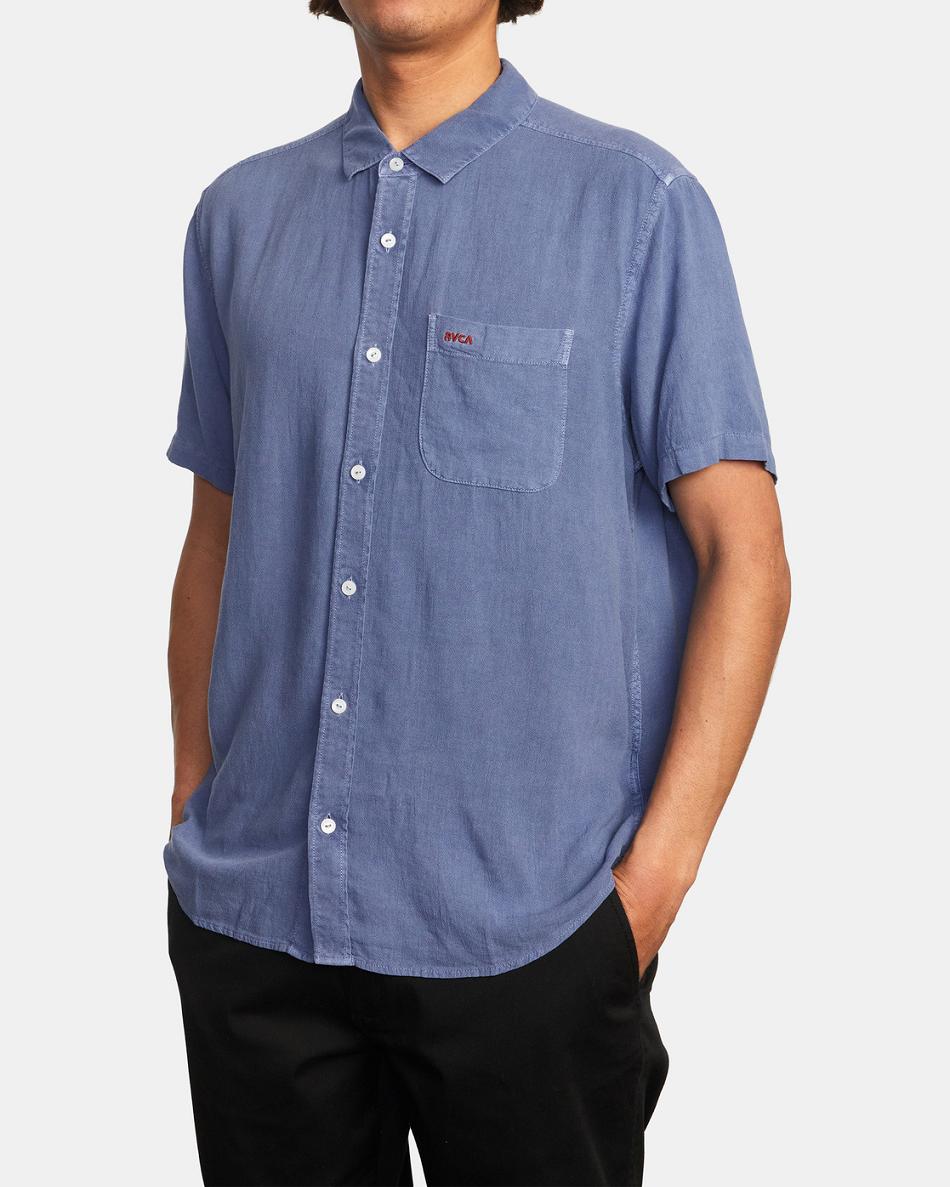 Royal Rvca PTC Woven Short Sleeve Men's T shirt | XUSGW36797