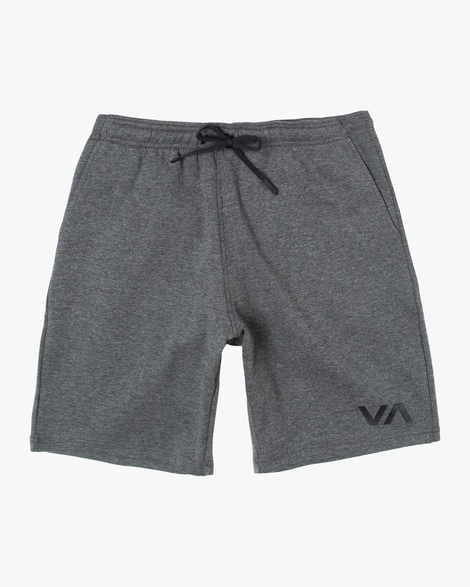 Smokey Grey Heather Rvca Sport Elastic IV Men\'s Running Shorts | USDFL49223