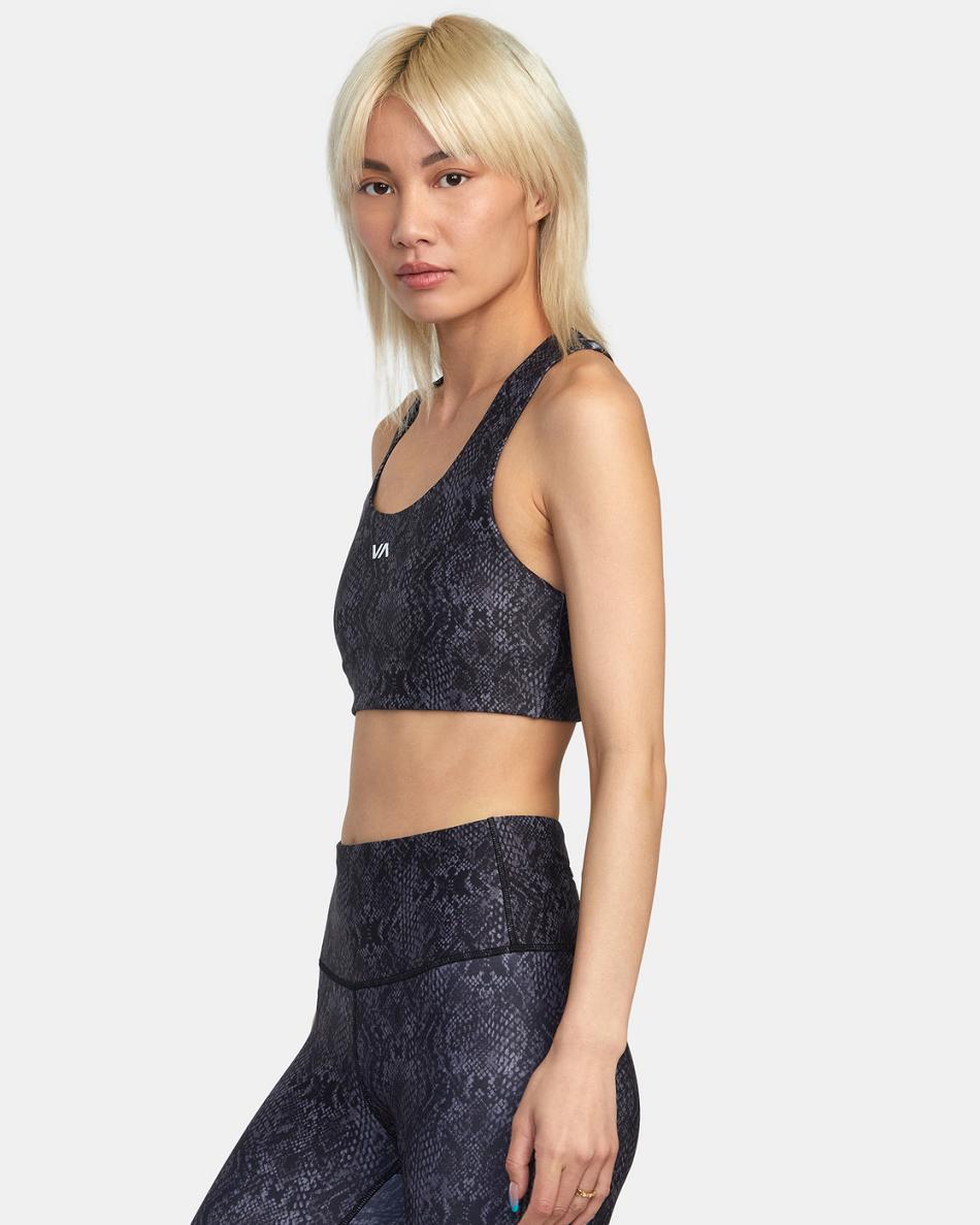 Snake Rvca VA Essential Mid Support Women's Workout Tops | USEGJ68424