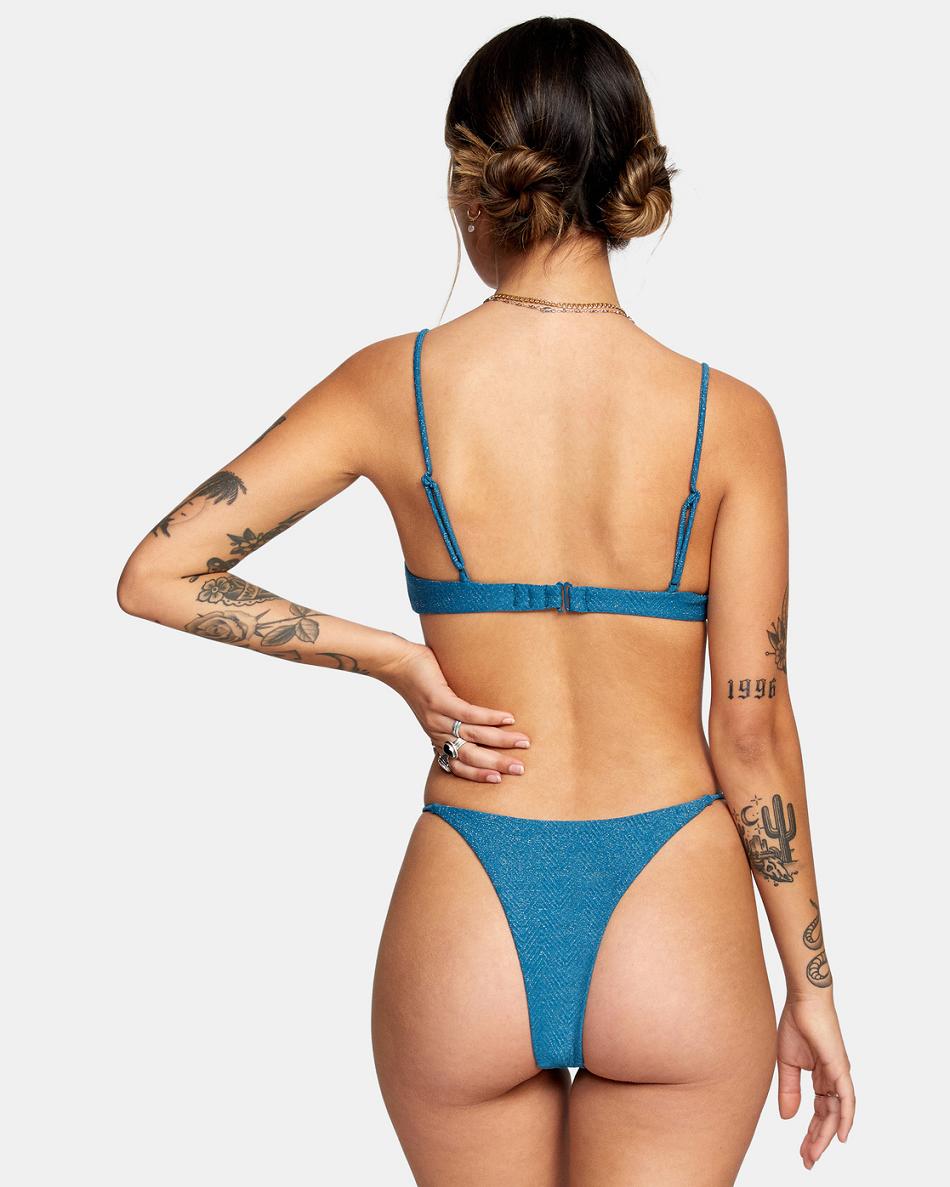 Snorkel Blue Rvca Brightside Women's Bikini Tops | QUSUV93444