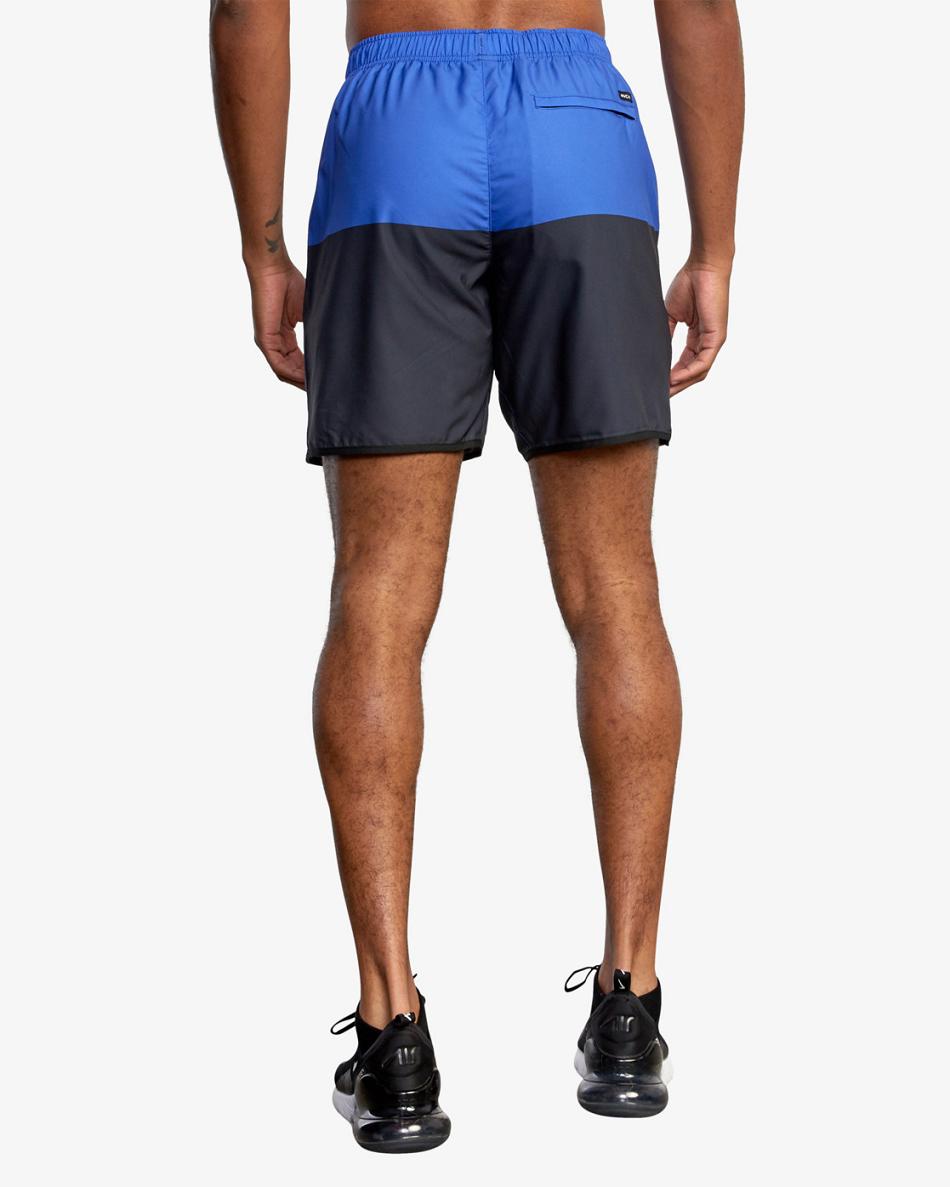 Stark Blue Blocked Rvca Yogger IV Elastic Men's Running Shorts | USIIZ27653