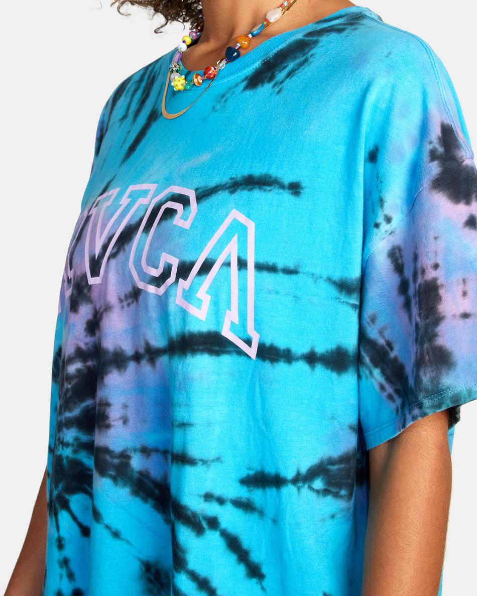 Tie Dye Rvca Arched Tie-Dye Women's T shirt | USJZR71656