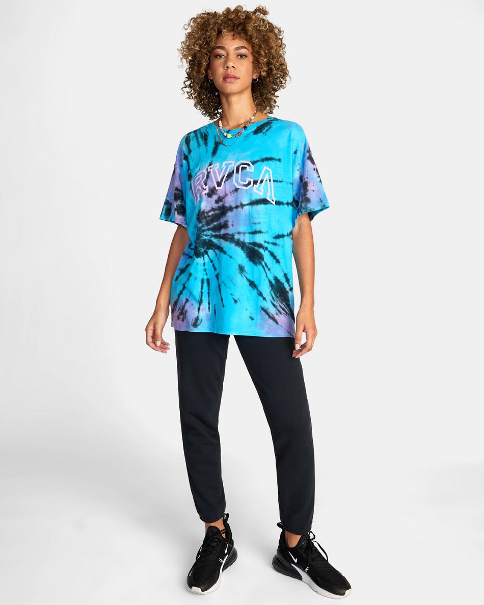 Tie Dye Rvca Arched Tie-Dye Women's T shirt | USJZR71656