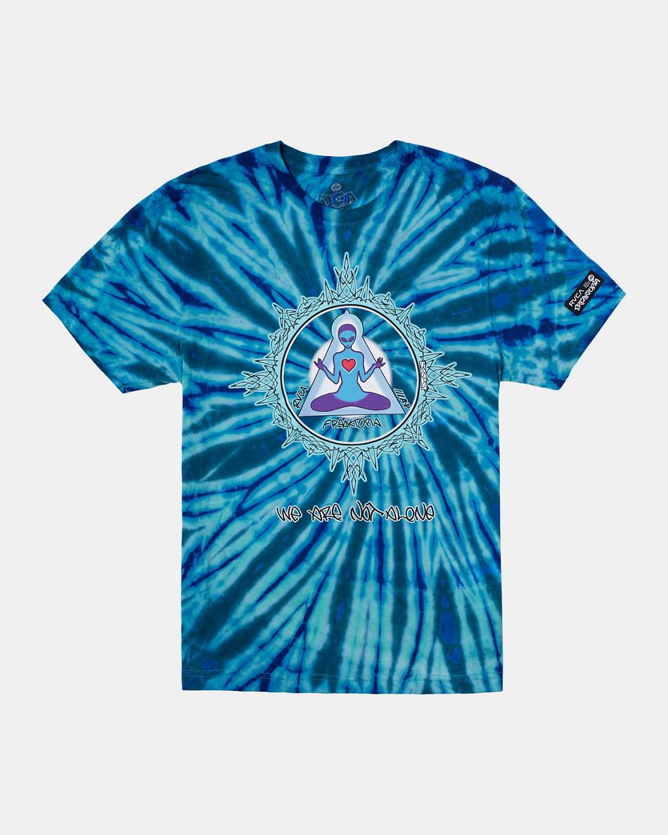 Tie Dye Rvca Freaktopia We Are Not Alone Women\'s T shirt | USNEJ67896