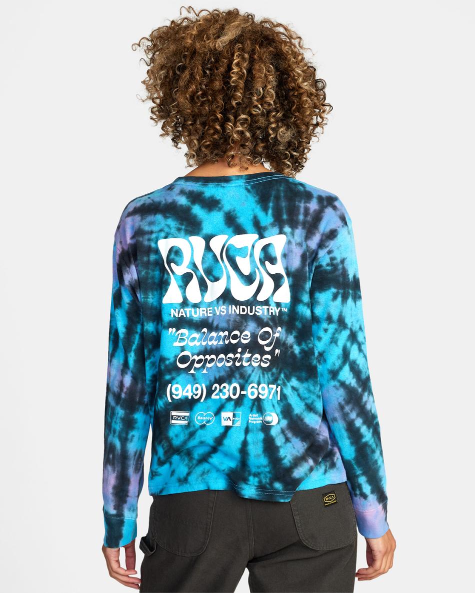 Tie Dye Rvca Local Biz Long Sleeve Tie-Dye Women's T shirt | UUSTG76950