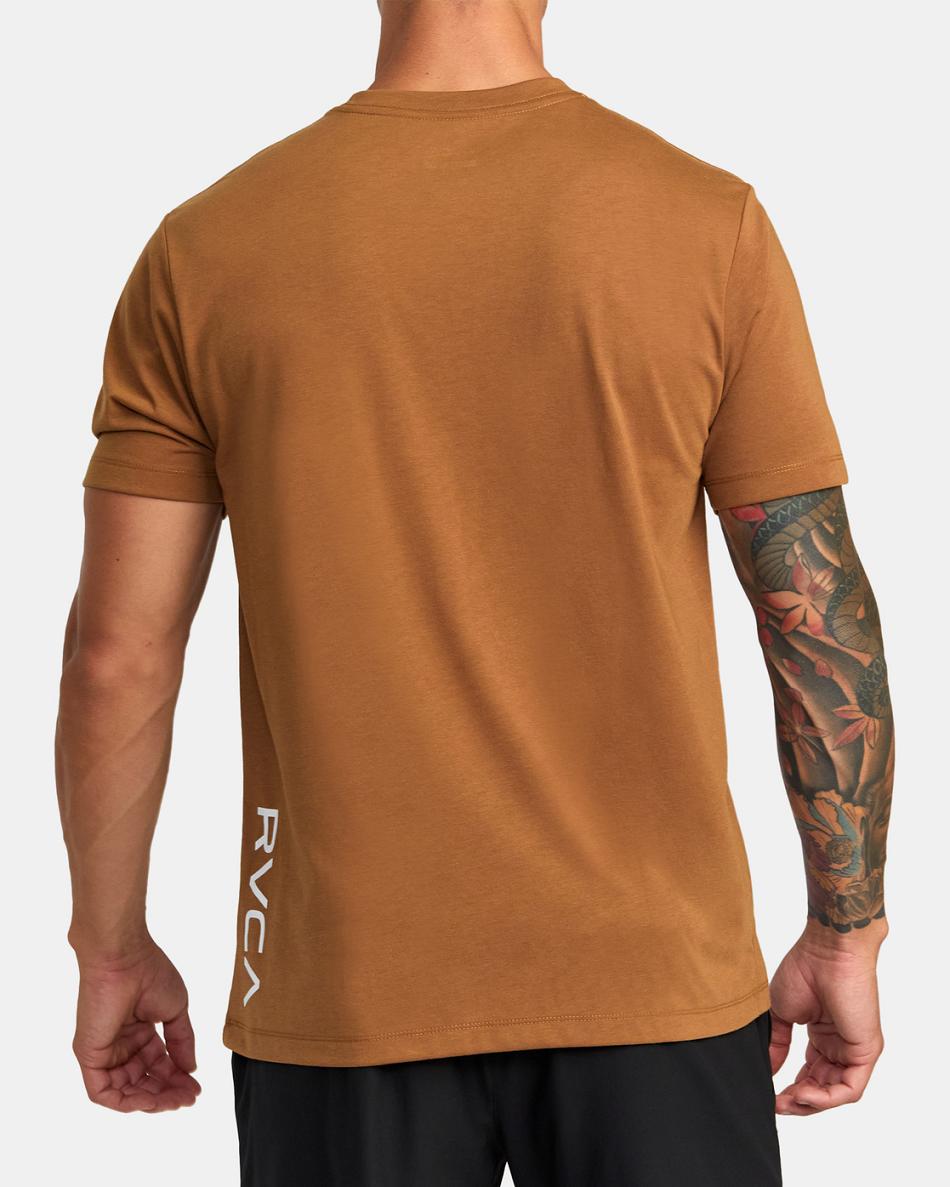 Tobacco Rvca RVCA 2X Tee Men's Short Sleeve | YUSVQ79653