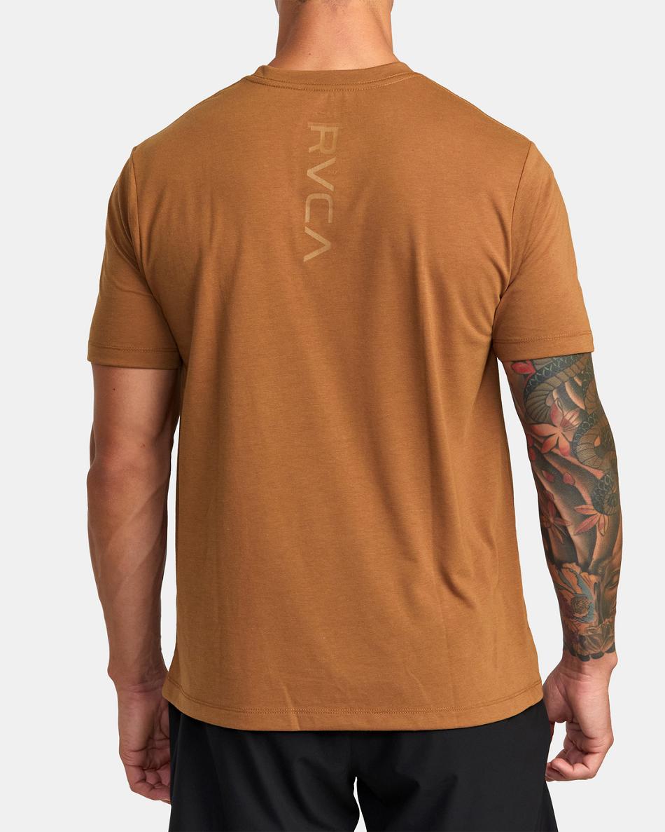 Tobacco Rvca VA Mark Tee Men's Short Sleeve | USZDE14309