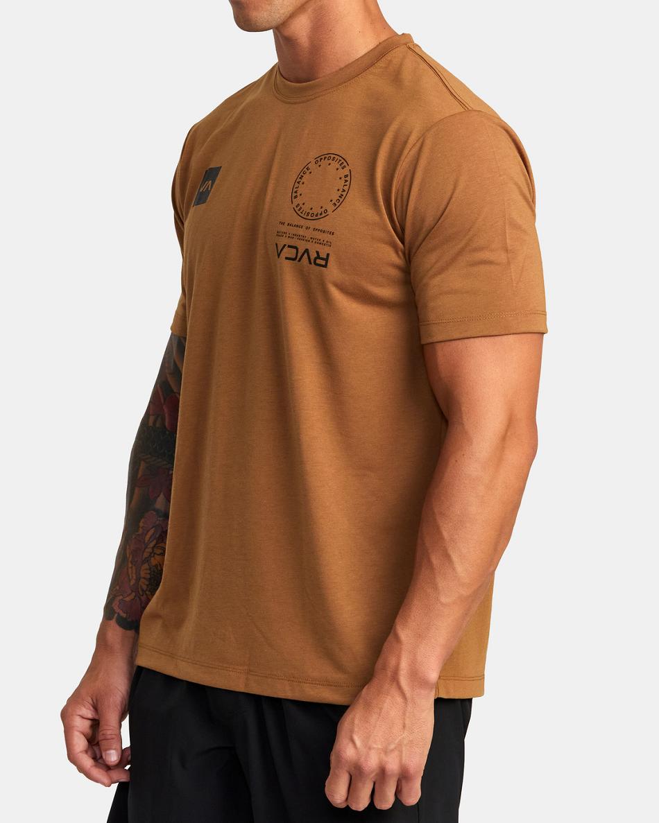 Tobacco Rvca VA Mark Tee Men's Short Sleeve | USZDE14309
