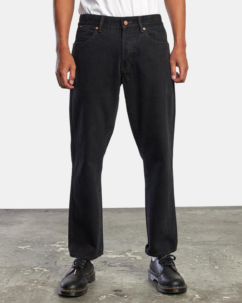 Vintage Black Rvca New Dawn Straight Fit Denim Men's Jeans | GUSUC20170