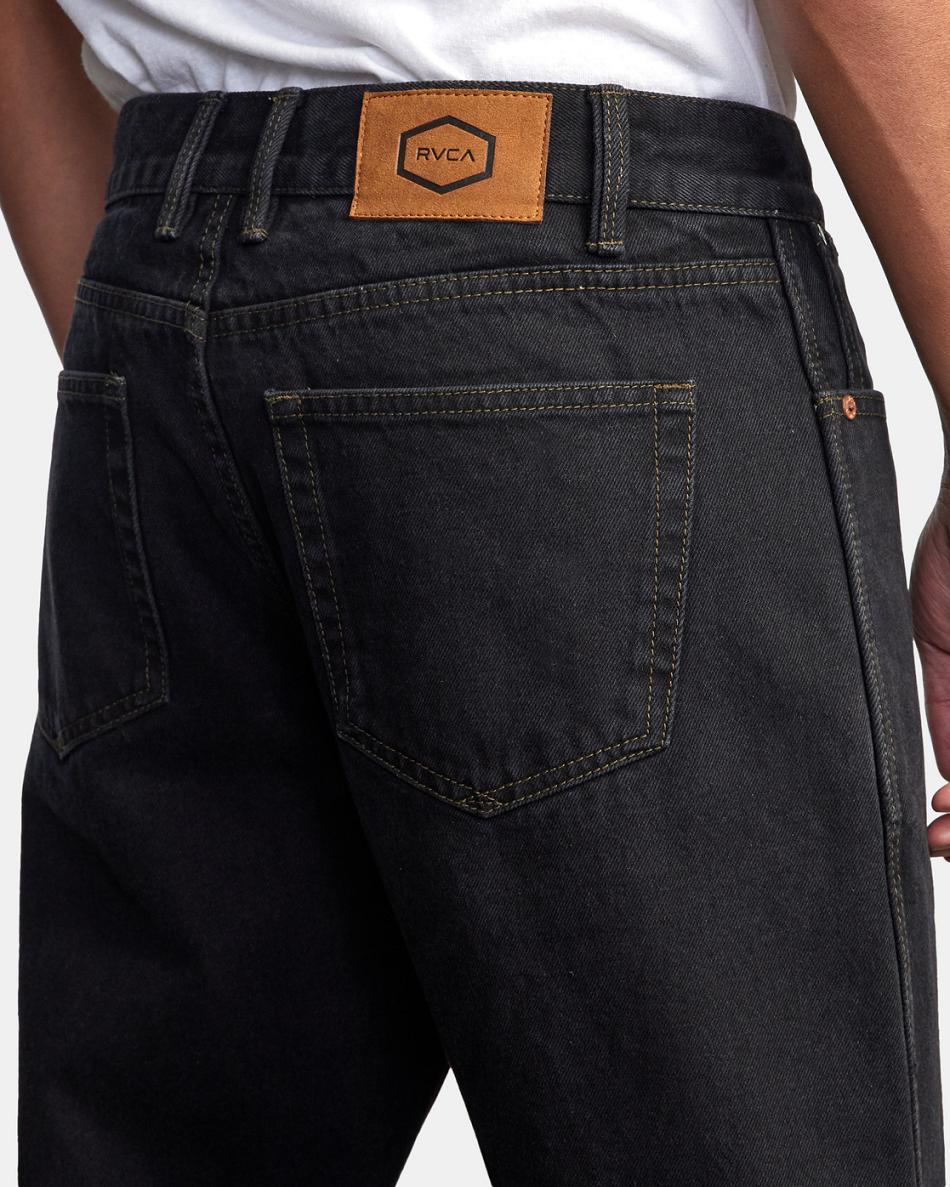 Vintage Black Rvca New Dawn Straight Fit Denim Men's Jeans | GUSUC20170