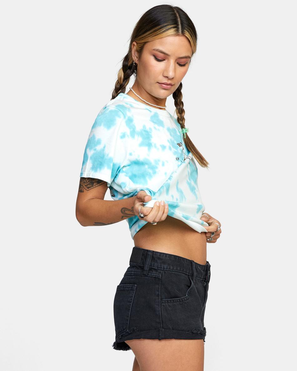 Vintage Black Rvca Traveller 2 Denim Women's Skirts | UUSND27904