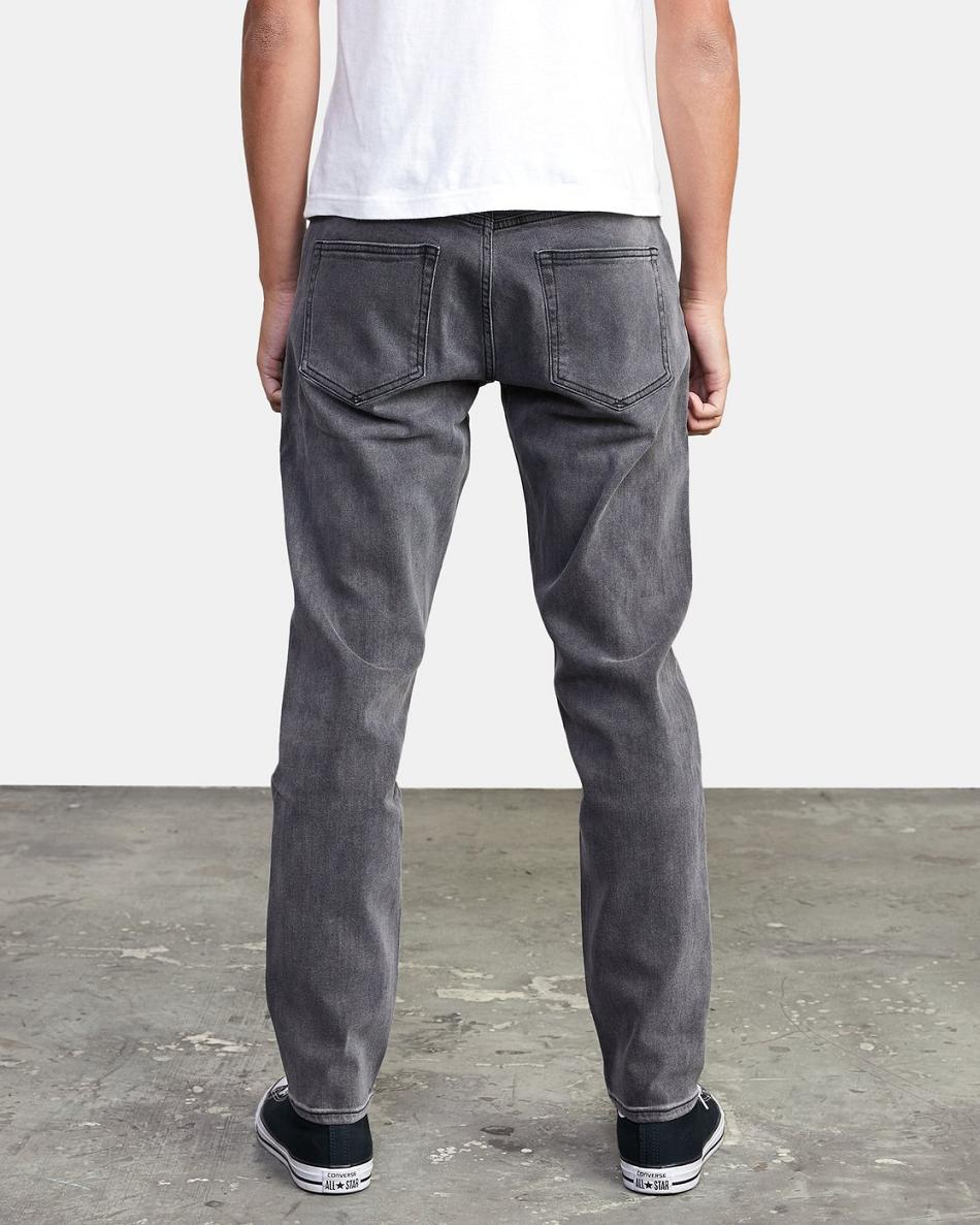 Vintage Charcoal Rvca Daggers Slim Fit Denim Men's Jeans | USDFL44956