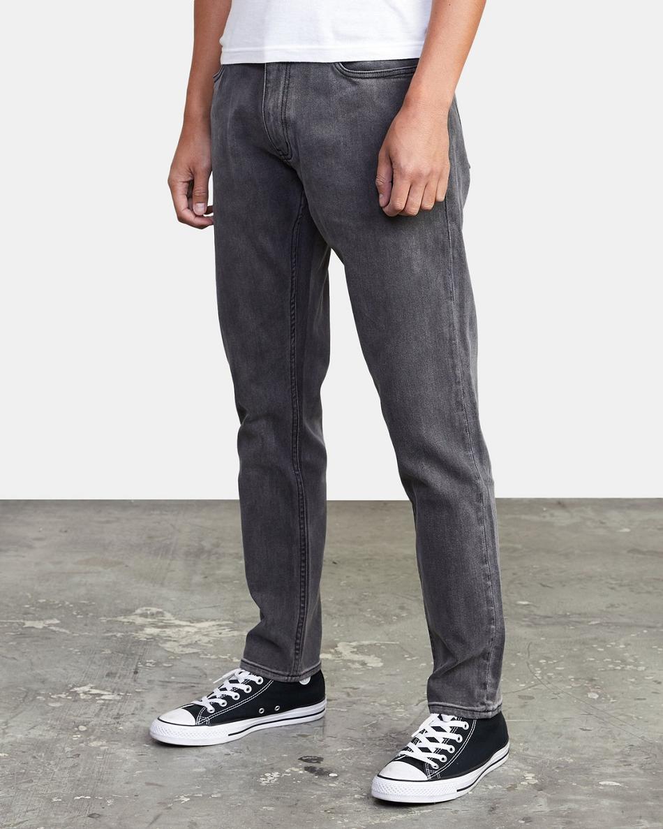 Vintage Charcoal Rvca Daggers Slim Fit Denim Men's Jeans | USDFL44956
