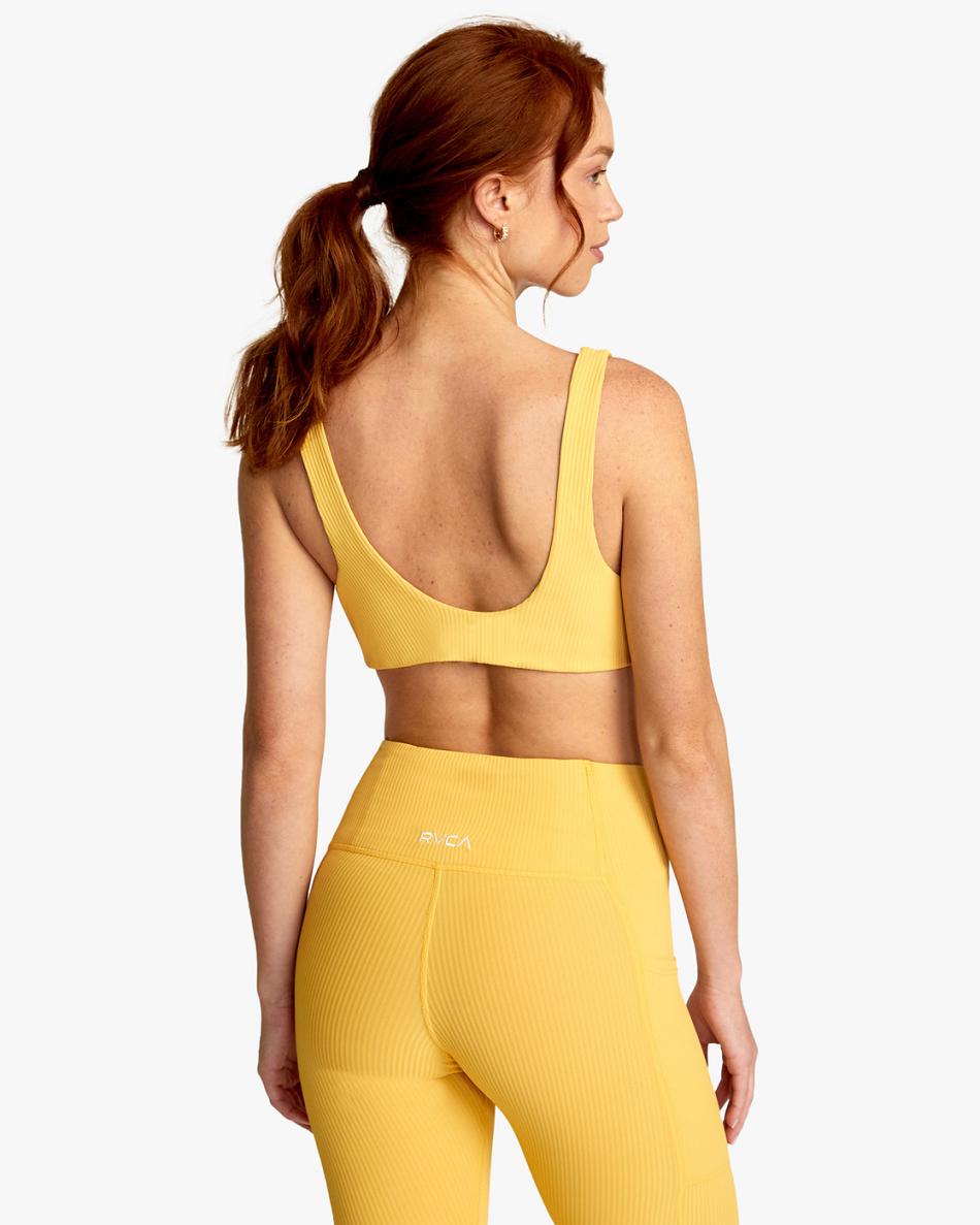 Vintage Gold Rvca Rib Sports Women's Tanks | DUSKV78248