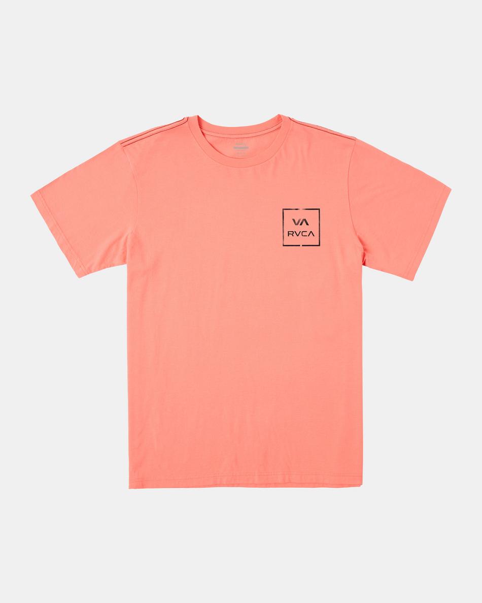 Vintage Salmon Rvca VA All The Way Tee Men's Short Sleeve | USZPD31890