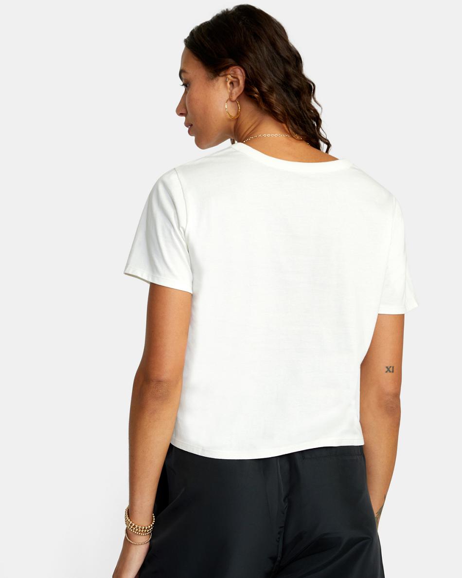 Vintage White Rvca Big Radiant Boxed Women's T shirt | USCVG10162