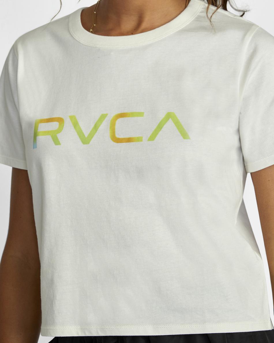 Vintage White Rvca Big Radiant Boxed Women's T shirt | USCVG10162