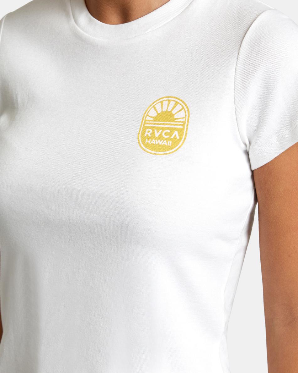 Vintage White Rvca Hawaii Sunset Women's Tanks | QUSUV99178