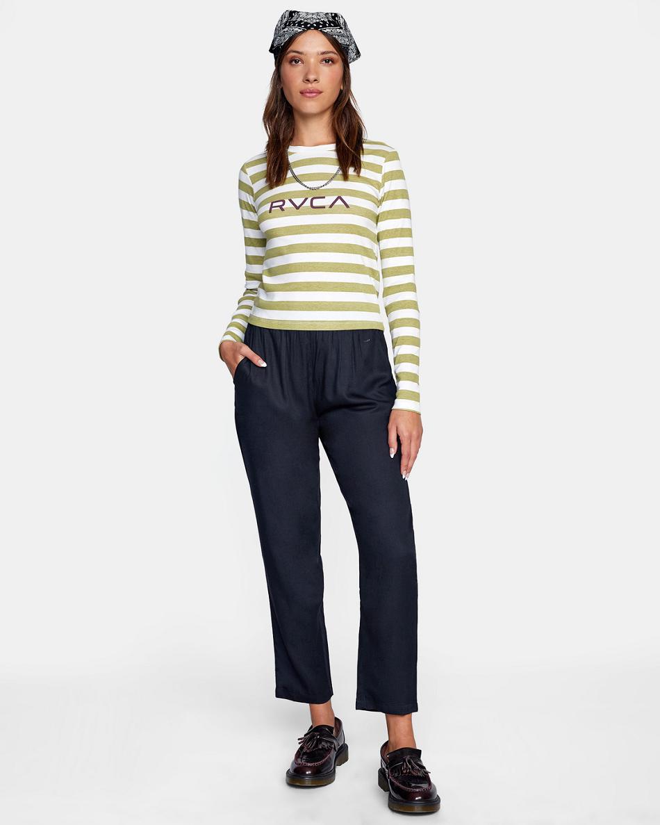 Vintage White Rvca Little Long Sleeve Women's T shirt | LUSTR88669