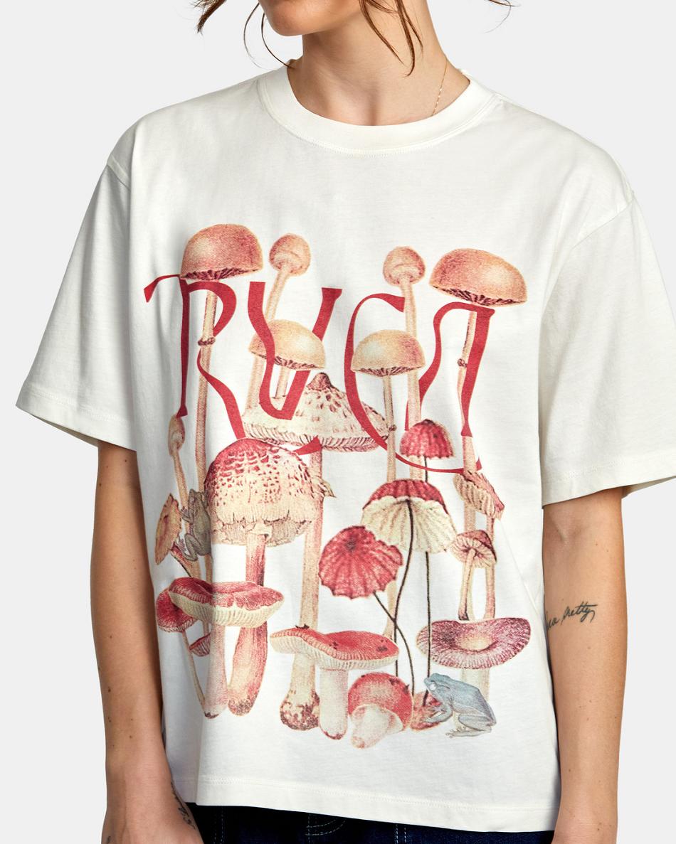 Vintage White Rvca Terrarium Anyday Women's T shirt | UUSTG95786