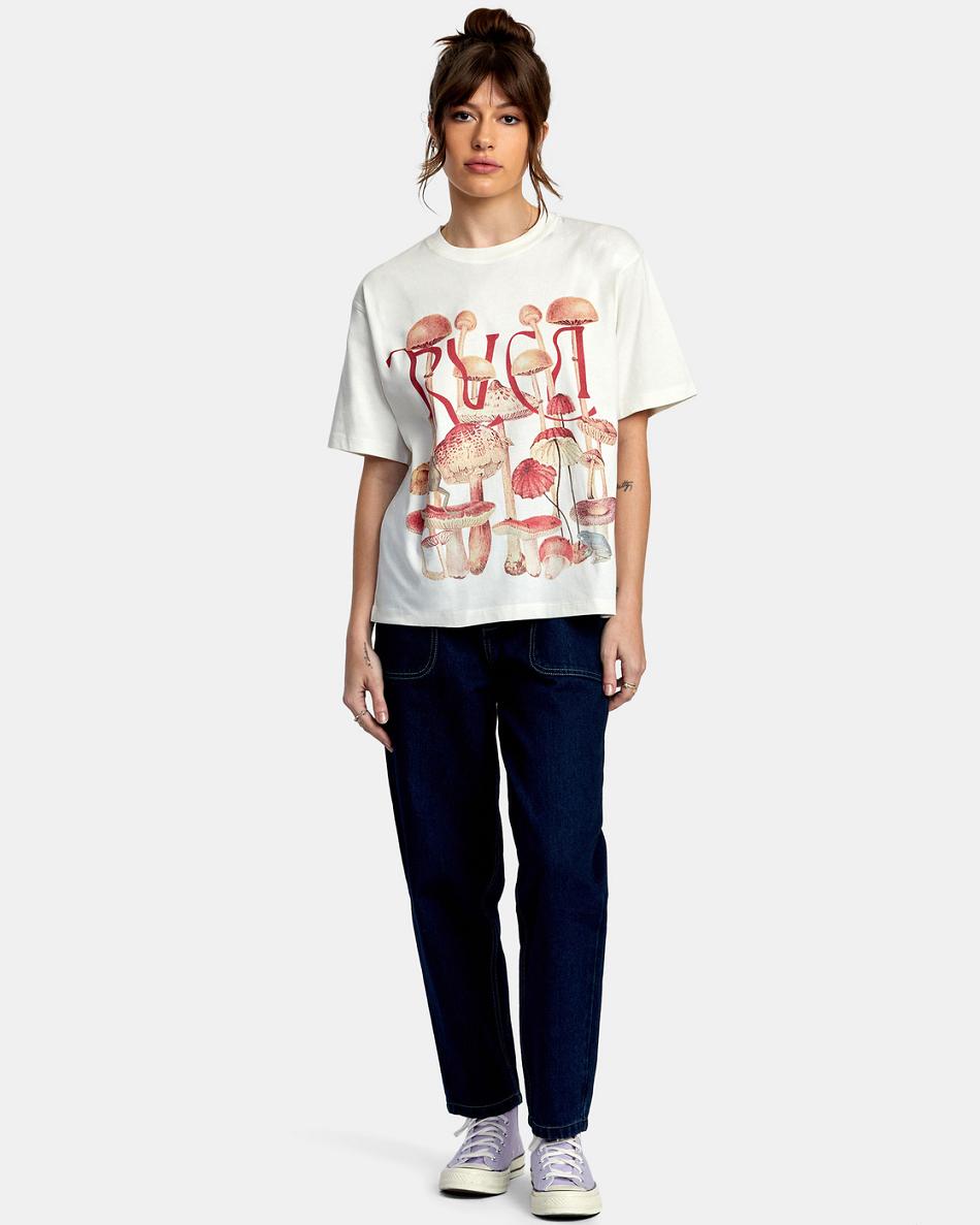Vintage White Rvca Terrarium Anyday Women's T shirt | UUSTG95786