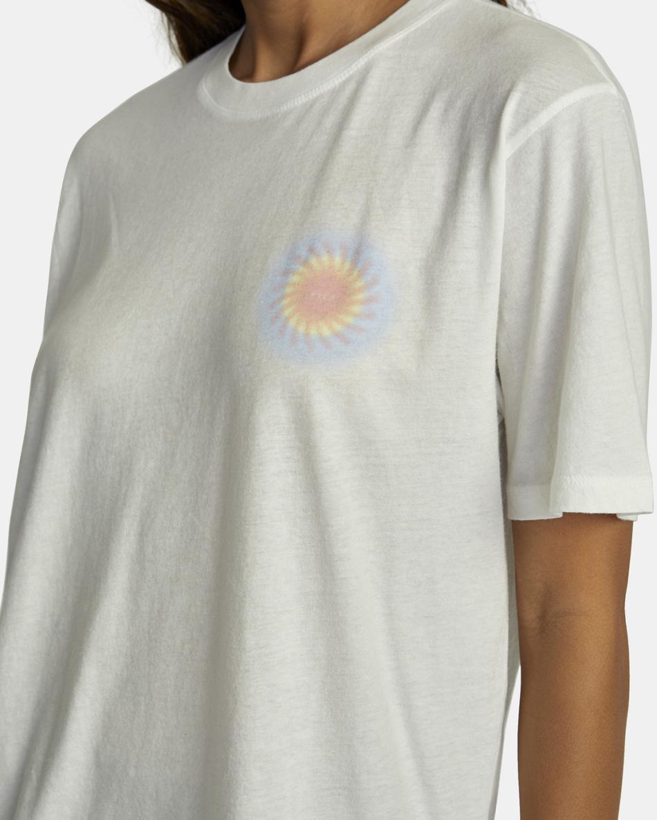 Vintage White Rvca Thoughts Women's T shirt | FUSHY18308