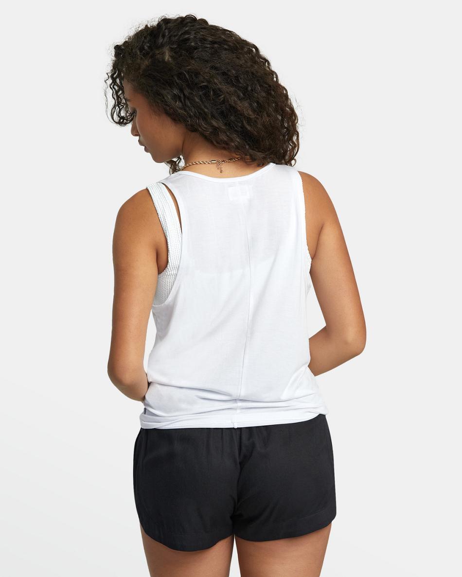 Whisper White Rvca Minted Tank Top Women's T shirt | USZPD33928