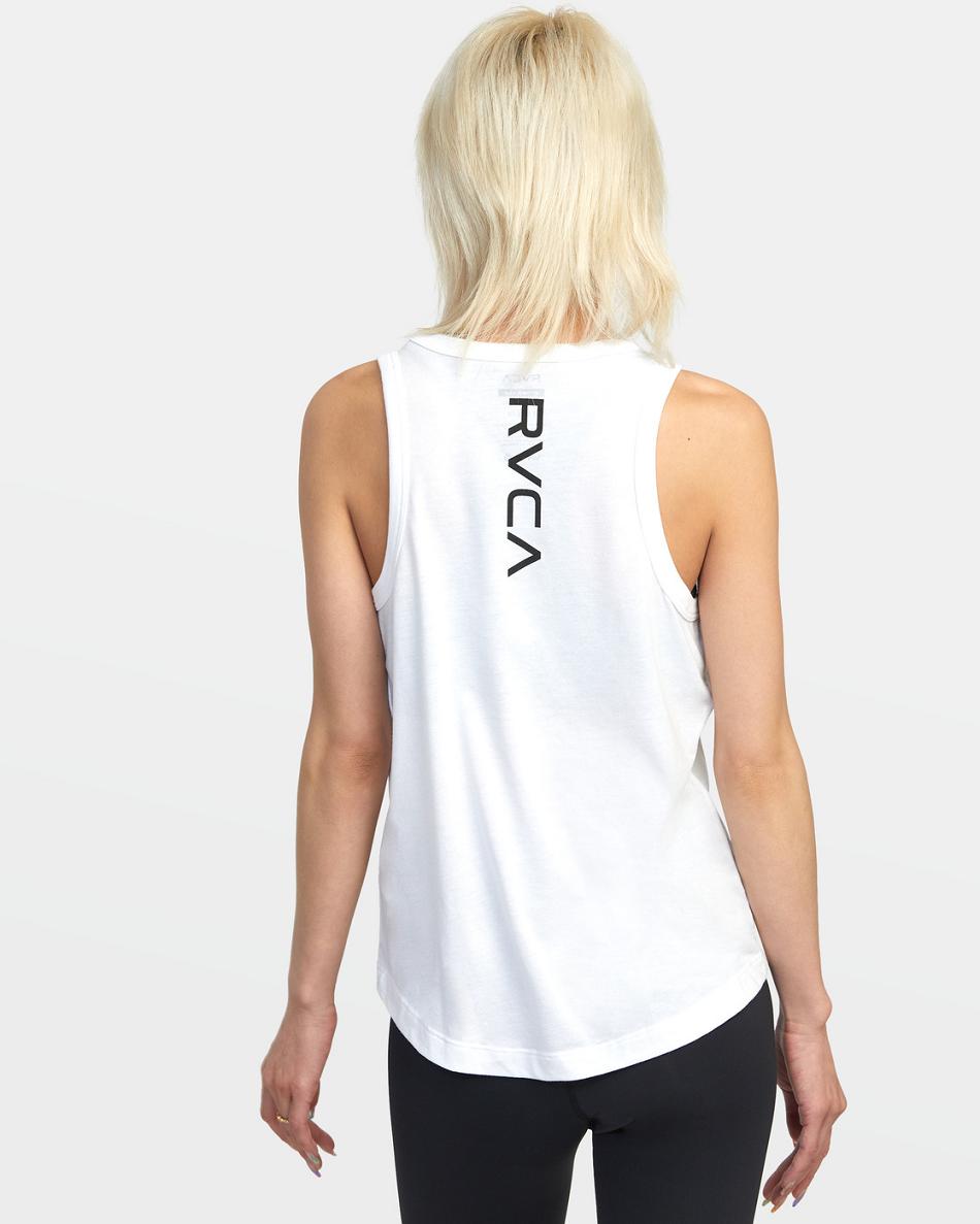 White 2 Rvca VA Muscle Workout Women's Tanks | USZPD99582