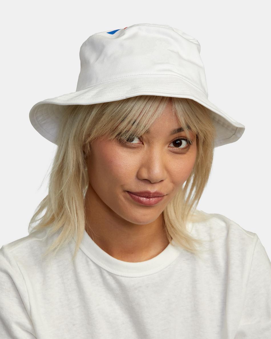 White Rvca Jesse Brown Bucket Women\'s Hats | PUSER55075