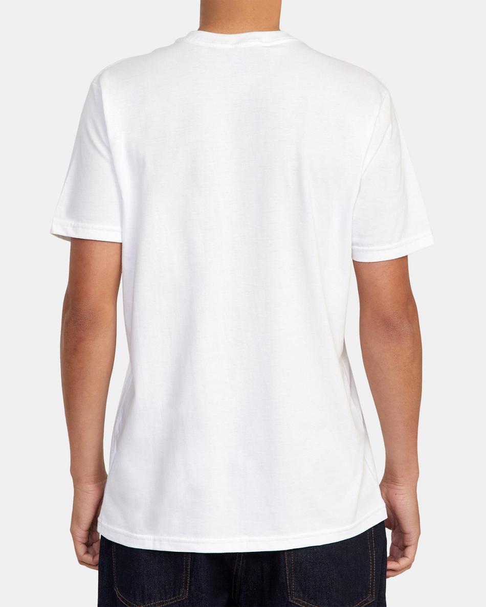 White Rvca RVCA Plate Tee Men's Short Sleeve | YUSGT18123