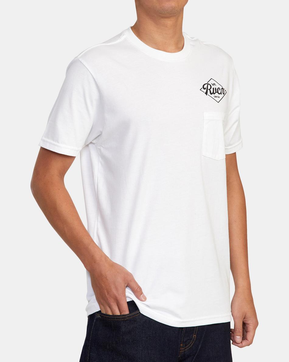 White Rvca RVCA Plate Tee Men's Short Sleeve | YUSGT18123