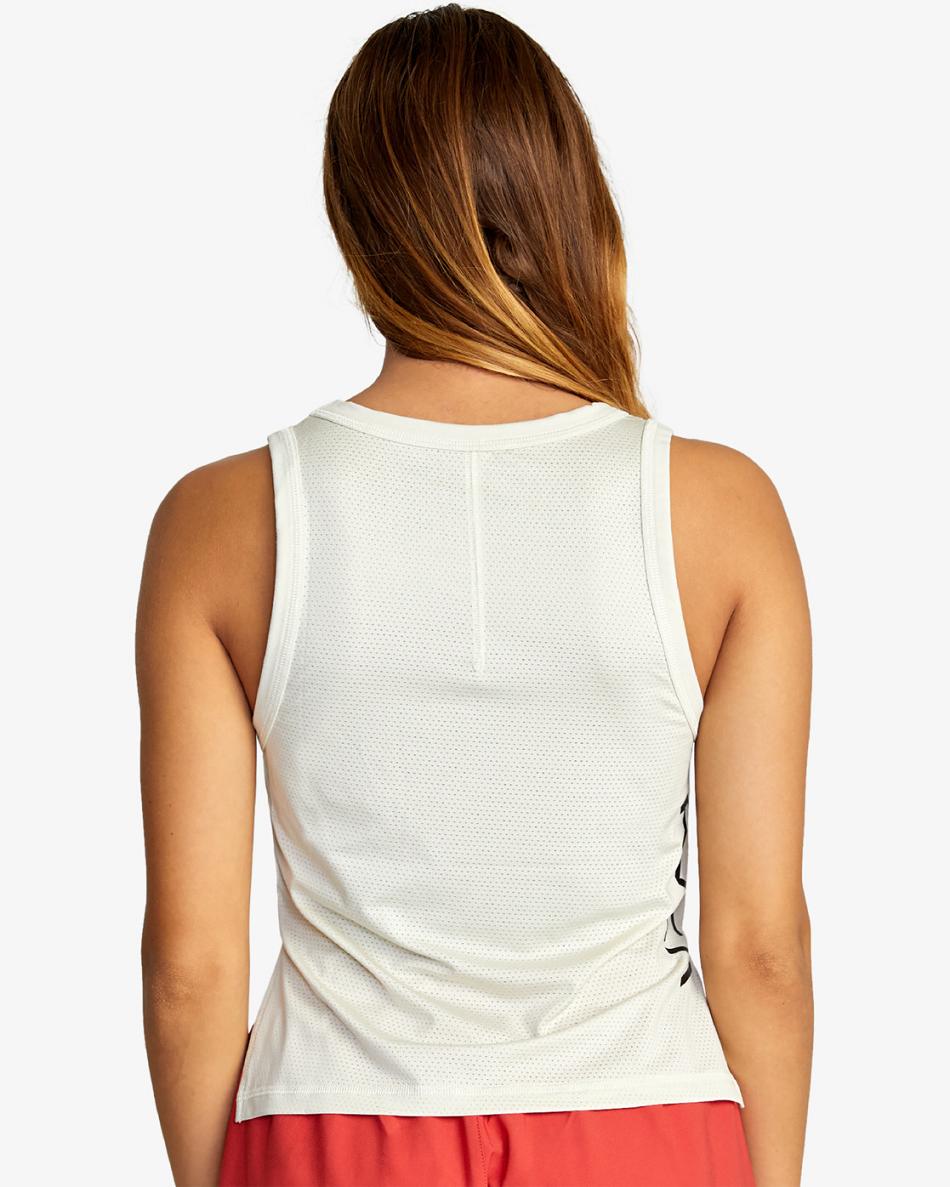 White Rvca Sport Vent Women's Workout Tops | UUSND78540