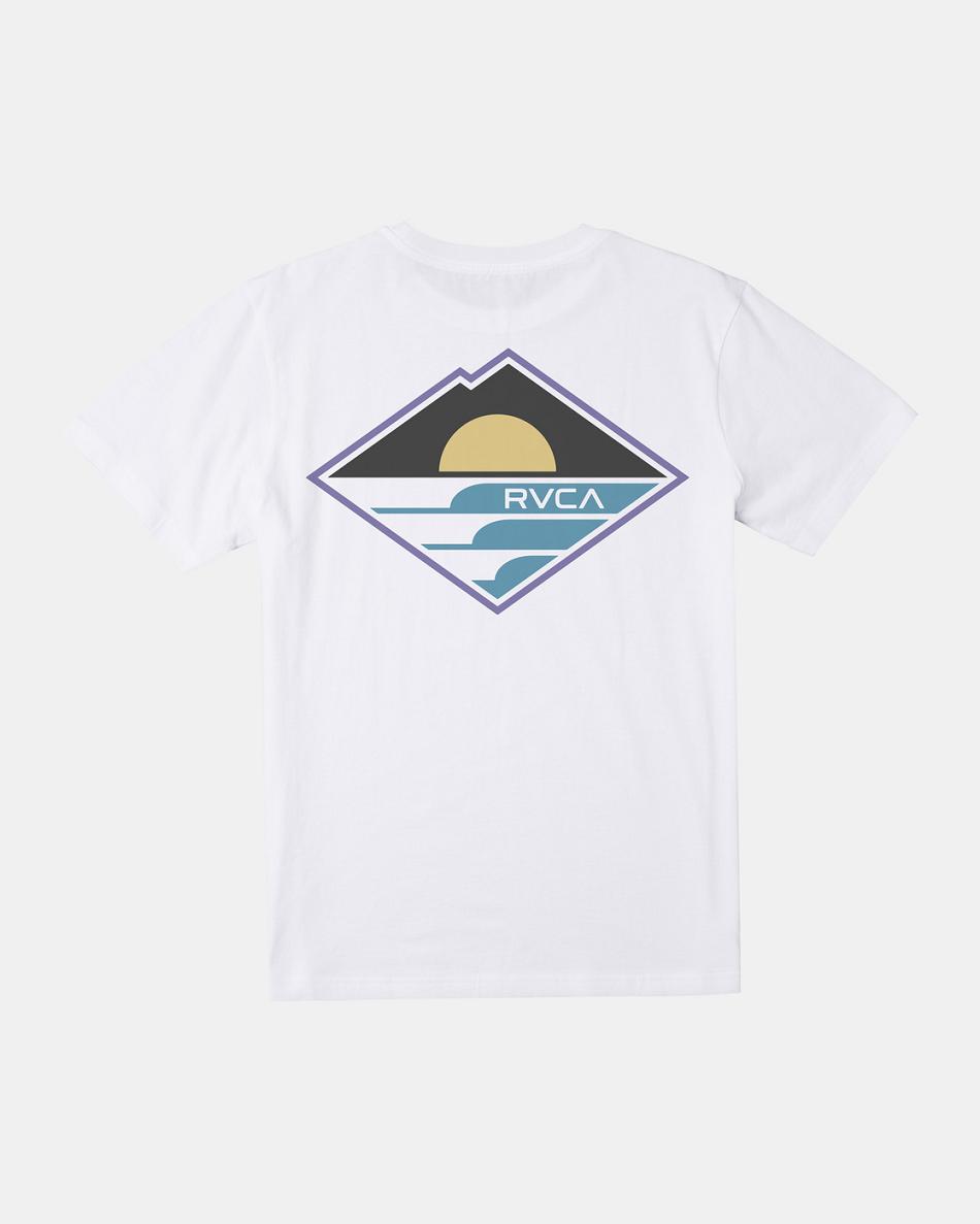 White Rvca Sunswell Tee Men\'s Short Sleeve | USCIF91547