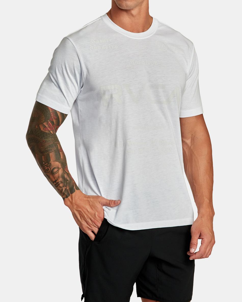 White Rvca VA Sport Tee Men's Short Sleeve | USCIF33068