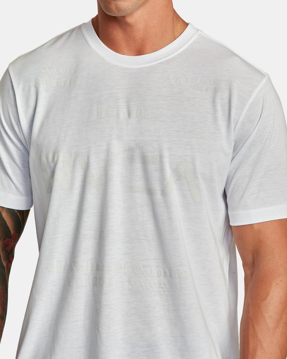 White Rvca VA Sport Tee Men's Short Sleeve | USCIF33068
