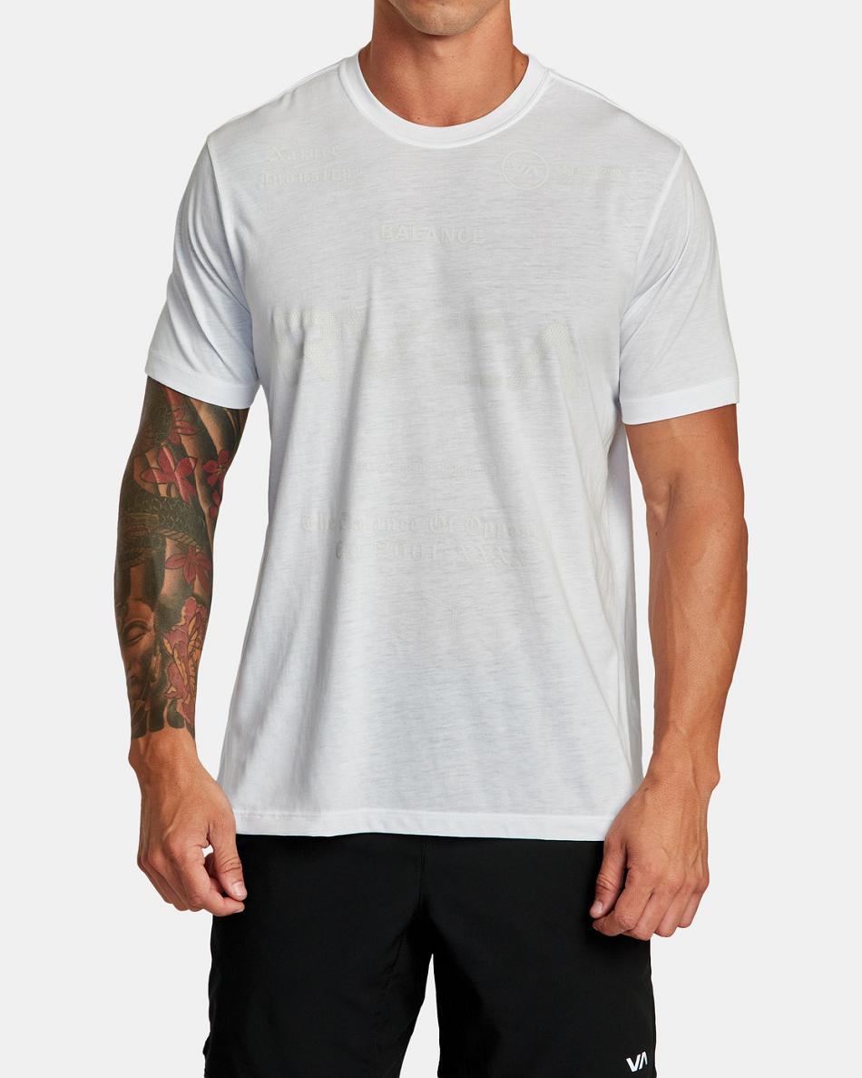 White Rvca VA Sport Tee Men\'s Short Sleeve | USCIF33068