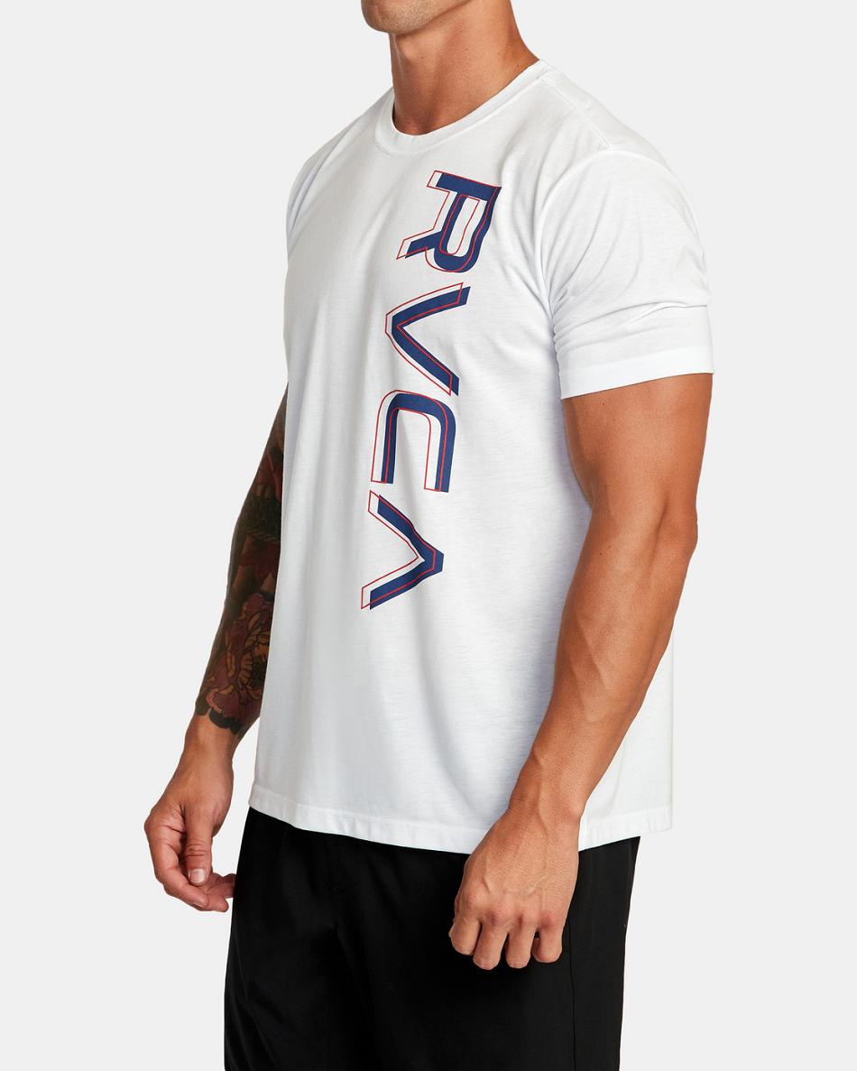 White Rvca XL Pin RVCA Tee Men's Short Sleeve | AUSWC76330