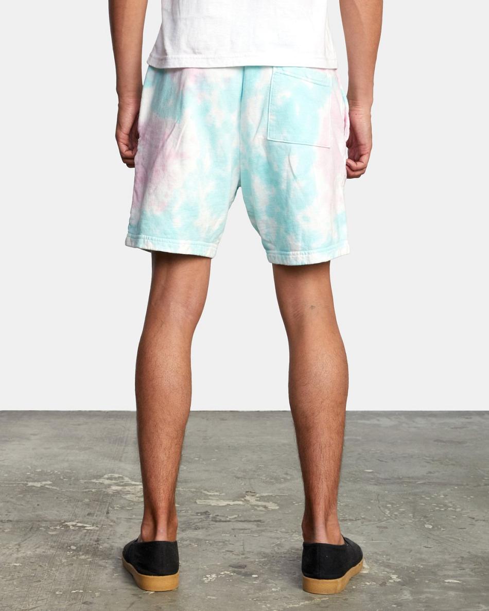 White Tie Dye Rvca RVCA x Jesse Lortz Elastic Men's Running Shorts | TUSPQ34937