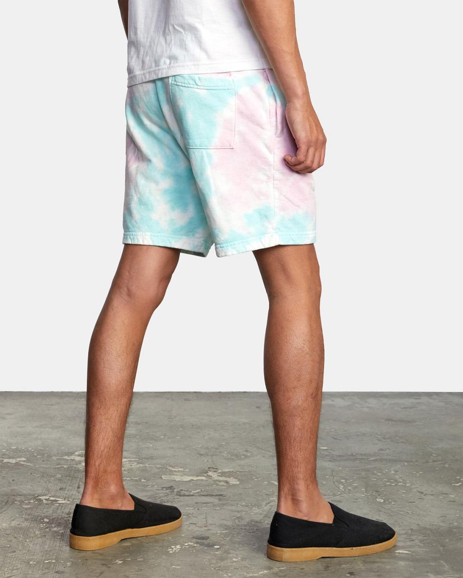 White Tie Dye Rvca RVCA x Jesse Lortz Elastic Men's Running Shorts | TUSPQ34937