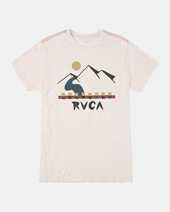 Antique White Rvca Innerstate Tee Men's Short Sleeve | UUSTG31468