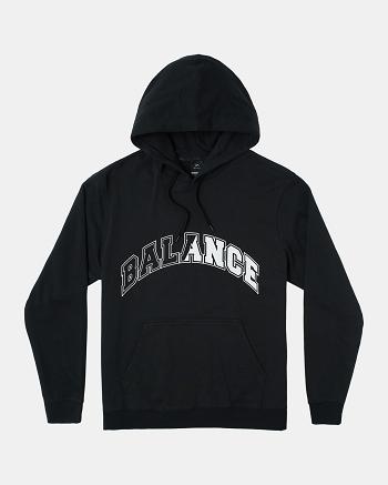 Black Rvca Big Split Pullover Men's Hoodie | USZDE32938