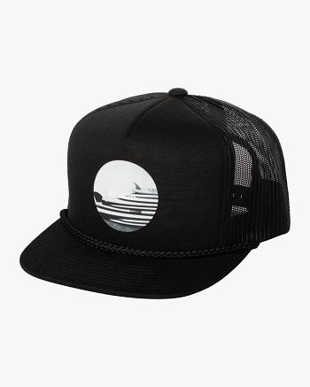 Black Rvca Lense Foamy Trucker Men's Hats | PUSER21466