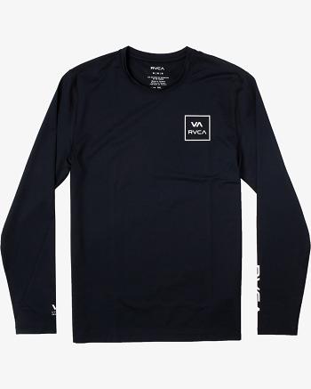 Black Rvca Long Sleeve Boys' Rashguard | LUSTR55230