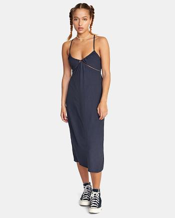 Black Rvca No Judgement Women's Dress | XUSGW98973