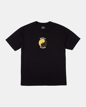 Black Rvca VA Sport Balance Rays T-Shirt Men's Short Sleeve | EUSHC27398