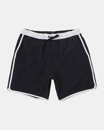 Black Rvca Yogger Hybrid Elastic Athletic 17 Men's Shorts | USJVR30166