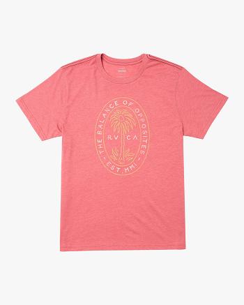 Dusty Pink Rvca Palm Seal Tee Men's Short Sleeve | DUSVO41876
