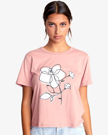 Dusty Rose Rvca Posy Graphic Women's Tanks | BUSSO38596