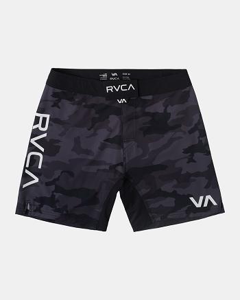 Grey Camo Rvca Fight Scrapper Elastic Men's Running Shorts | USJBT14700