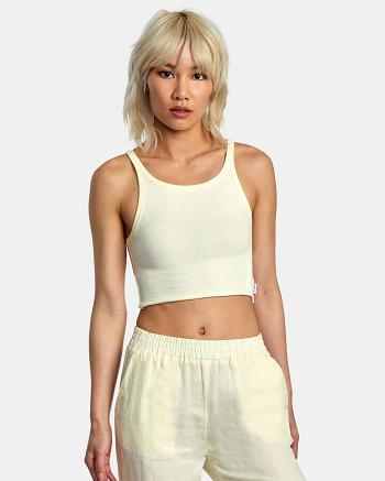 Lemon Rvca Slide Women's Tanks | TUSPQ31511